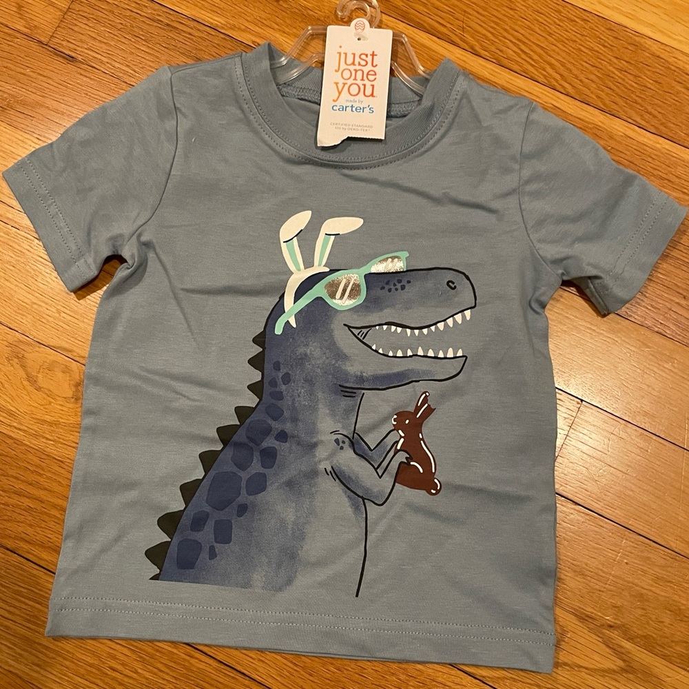 NWT Just One You Carters Easter Bunny T-Rex tshirt 18m